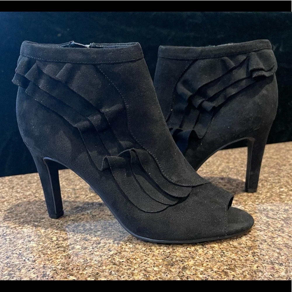 Black Peep Toe Booties.